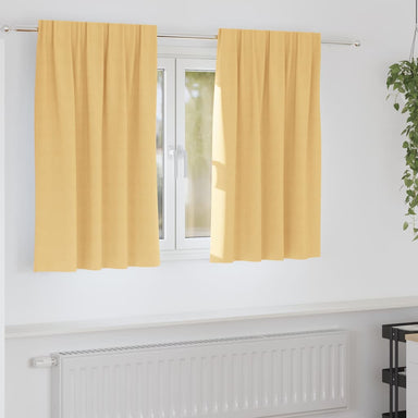 Zwart-out Gordijnen met Ringen 2 st Beige 140 x 140 cm