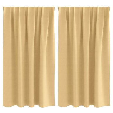 Zwart-out Gordijnen met Ringen 2 st Beige 140 x 140 cm
