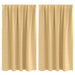 Zwart-out Gordijnen met Ringen 2 st Beige 140 x 140 cm
