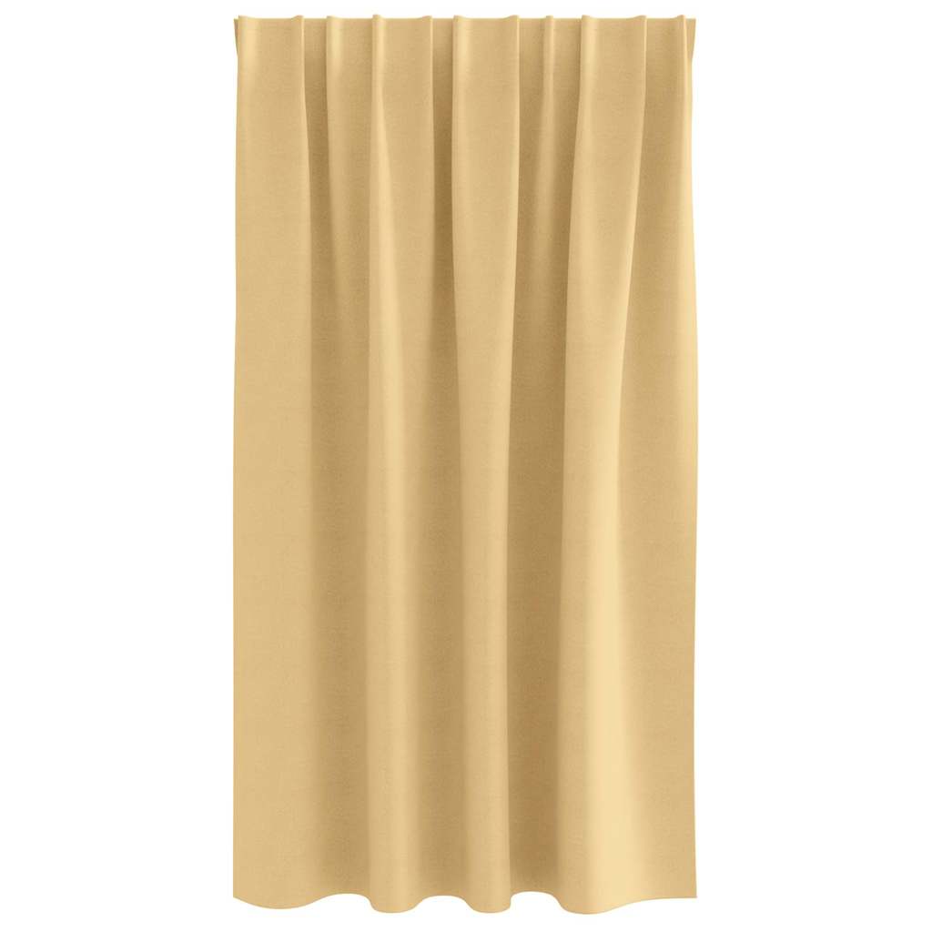 Zwart-out Gordijnen met Ringen 2 st Beige 140 x 140 cm