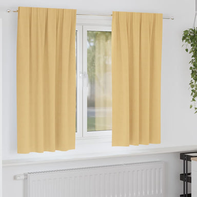 Zwart-out Gordijnen met Ringen 2 st Beige 175 x 140 cm