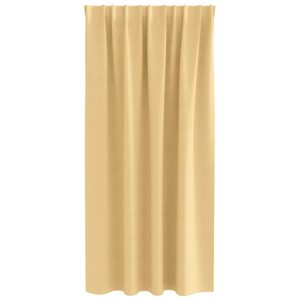 Zwart-out Gordijnen met Ringen 2 st Beige 175 x 140 cm