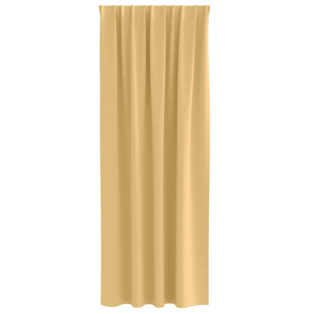 Zwart-out Gordijnen met Ringen 2 st Beige 225 x 140 cm