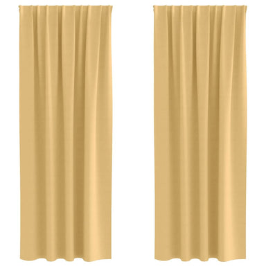 Zwart-out Gordijnen met Ringen 2 st Beige 245 x 140 cm