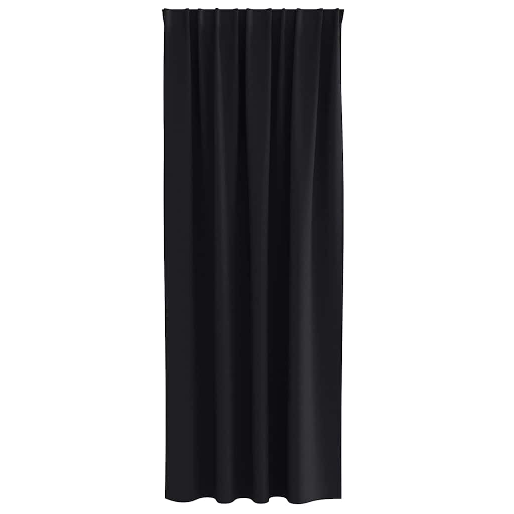 Zwart-out Gordijnen met Ringen 2 st Zwart 260 x 140 cm