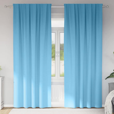 Zwart-out Gordijnen met Ringen 2 st Lichtblauw 260 x 140 cm