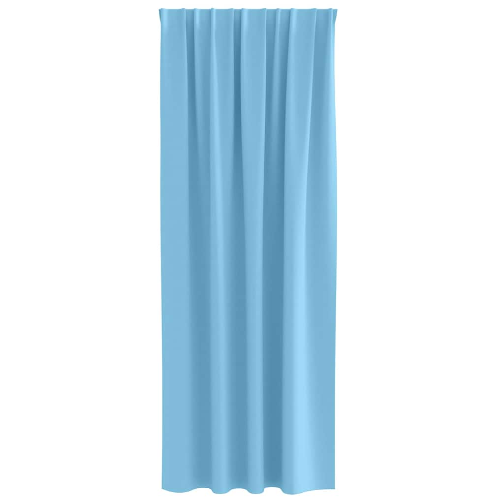 Zwart-out Gordijnen met Ringen 2 st Lichtblauw 260 x 140 cm