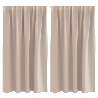 Zwart-out Gordijnen met Ringen 2 st Taupe 140 x 140 cm