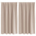 Zwart-out Gordijnen met Ringen 2 st Taupe 140 x 140 cm