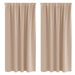 Zwart-out Gordijnen met Ringen 2 st Taupe 175 x 140 cm