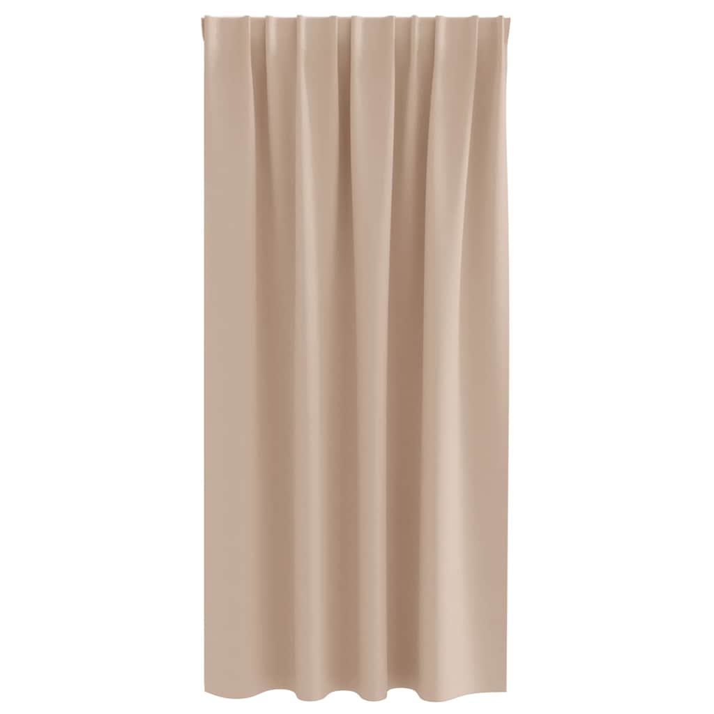 Zwart-out Gordijnen met Ringen 2 st Taupe 175 x 140 cm