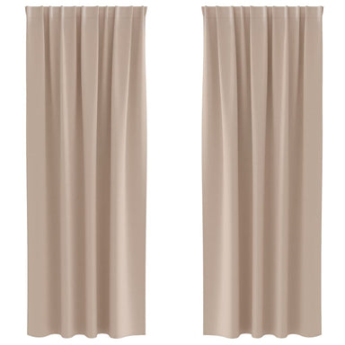 Zwart-out Gordijnen met Ringen 2 st Taupe 245 x 140 cm