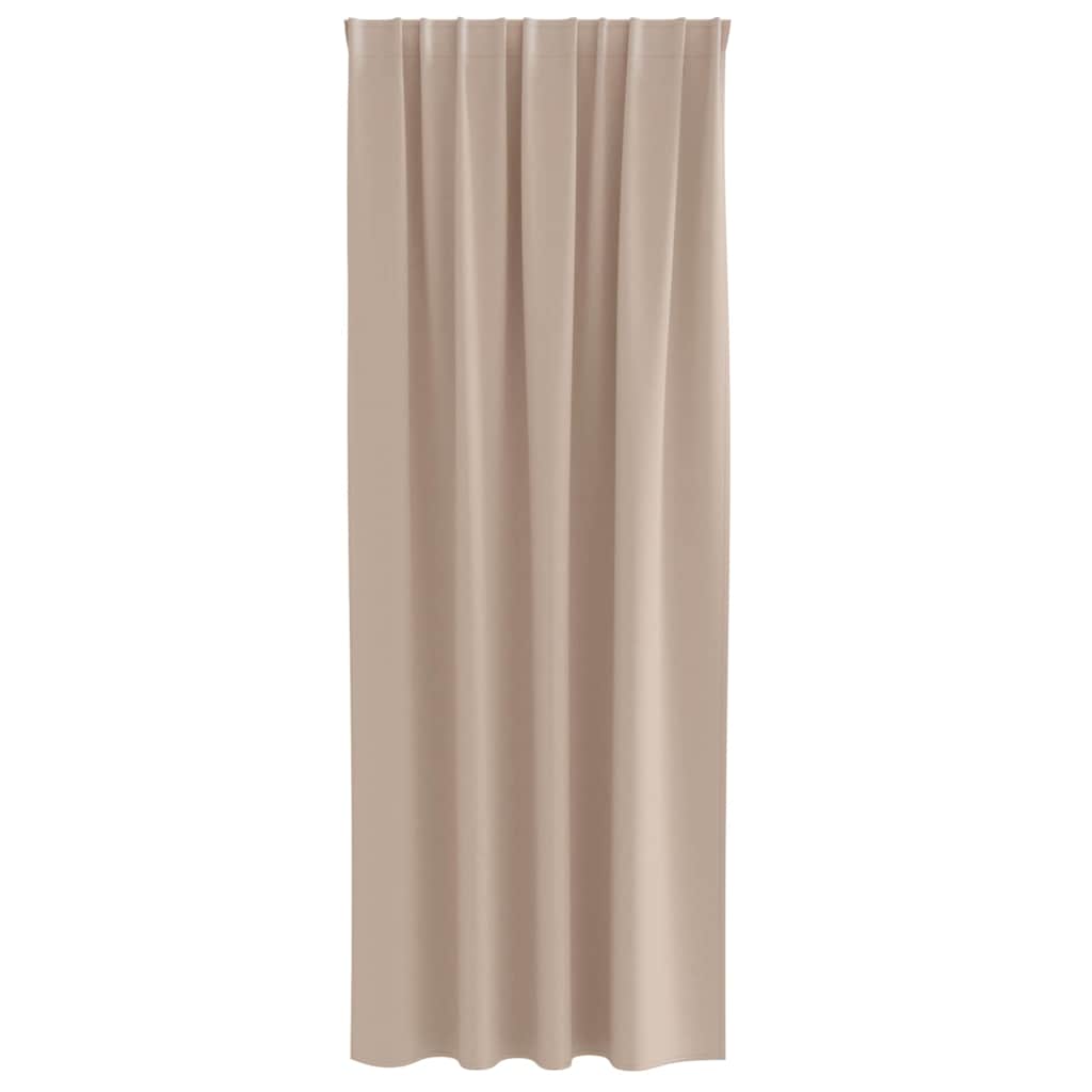 Zwart-out Gordijnen met Ringen 2 st Taupe 260 x 140 cm
