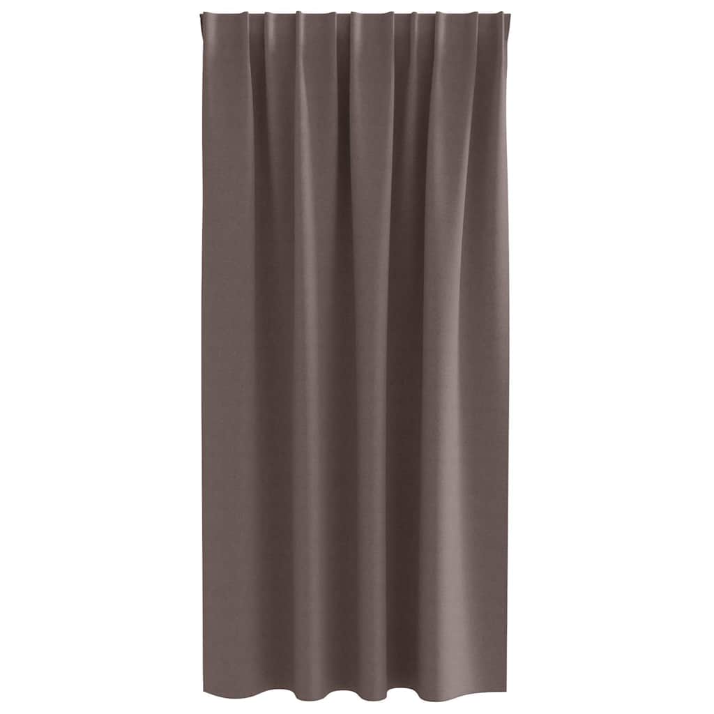 Zwart-out Gordijnen met Ringen 2 st Donkerbruin 175 x 140 cm
