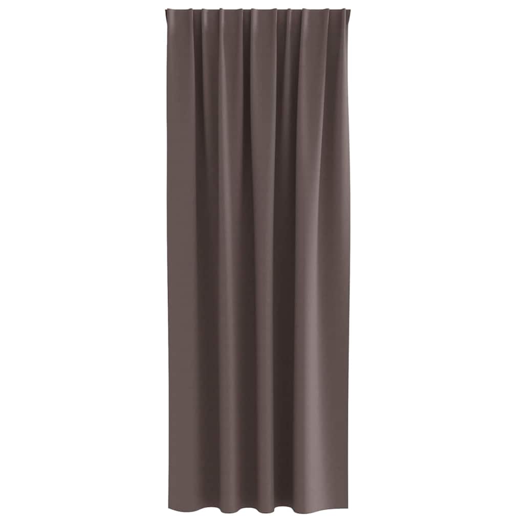 Zwart-out Gordijnen met Ringen 2 st Donkerbruin 260 x 140 cm