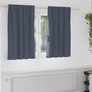 Zwart-out Gordijnen met Ringen 2 st Antraciet 140 x 140 cm