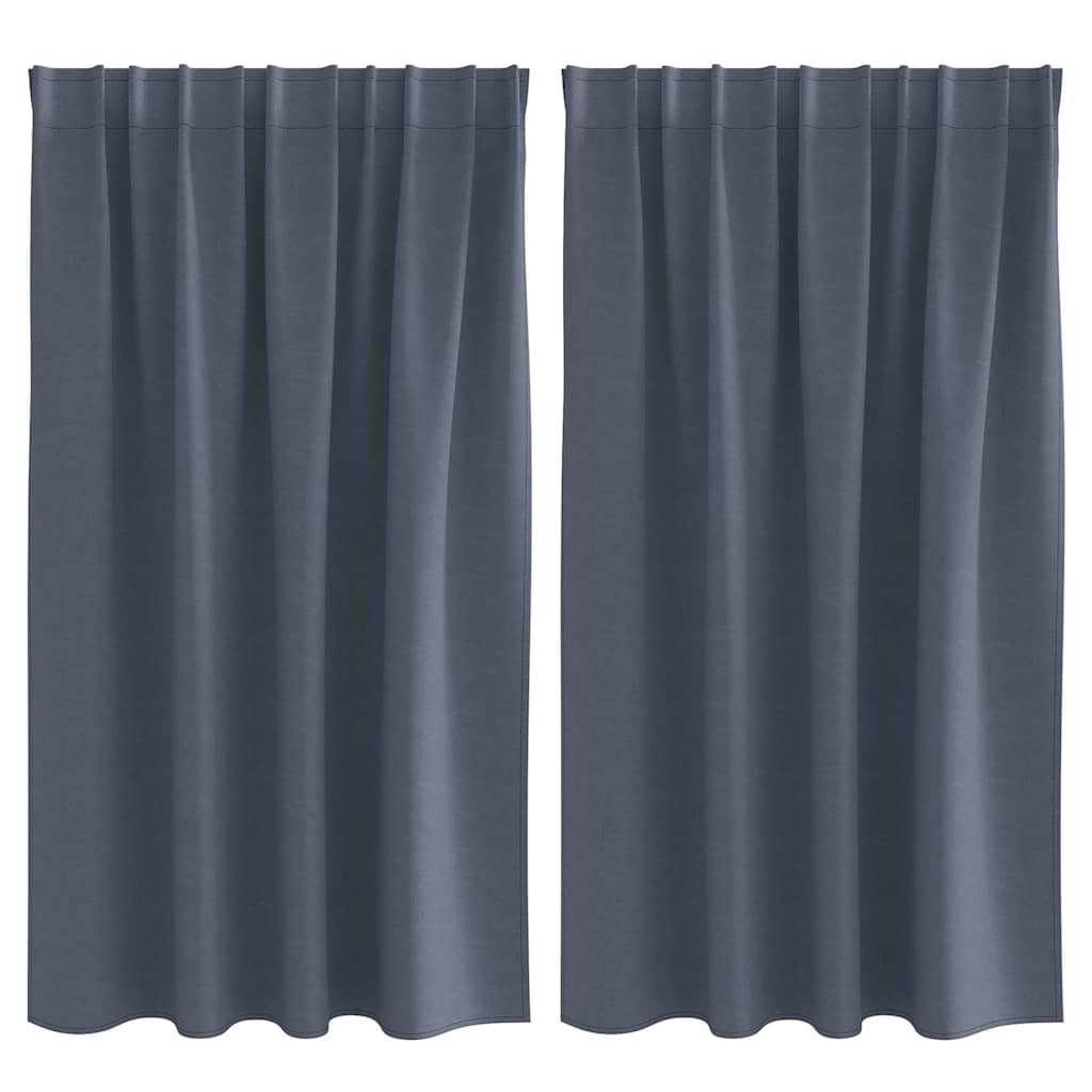 Zwart-out Gordijnen met Ringen 2 st Antraciet 140 x 140 cm