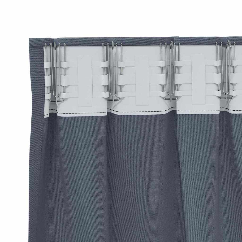 Zwart-out Gordijnen met Ringen 2 st Antraciet 175 x 140 cm