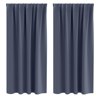 Zwart-out Gordijnen met Ringen 2 st Antraciet 175 x 140 cm