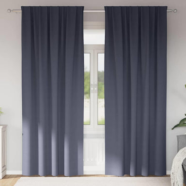 Zwart-out Gordijnen met Ringen 2 st Antraciet 225 x 140 cm