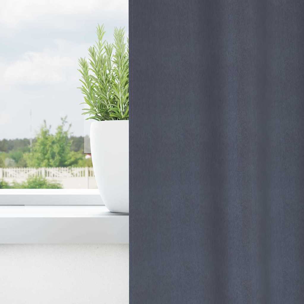 Zwart-out Gordijnen met Ringen 2 st Antraciet 260 x 140 cm