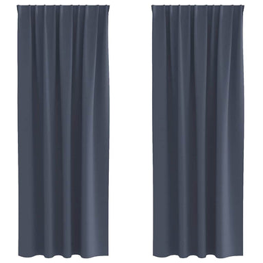 Zwart-out Gordijnen met Ringen 2 st Antraciet 260 x 140 cm