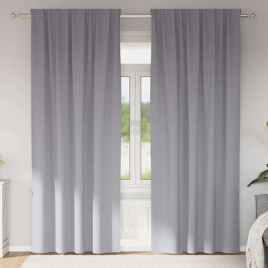 Zwart-out Gordijnen met Ringen 2 st Lichtgrijs 245 x 140 cm