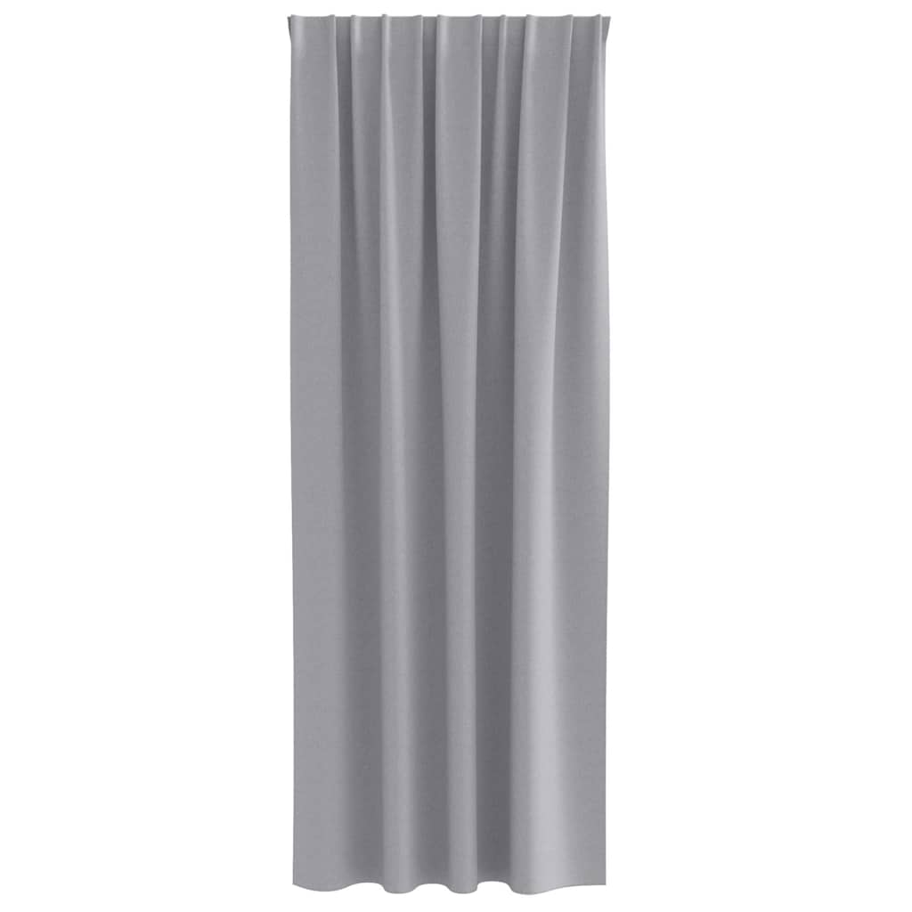 Zwart-out Gordijnen met Ringen 2 st Lichtgrijs 260 x 140 cm