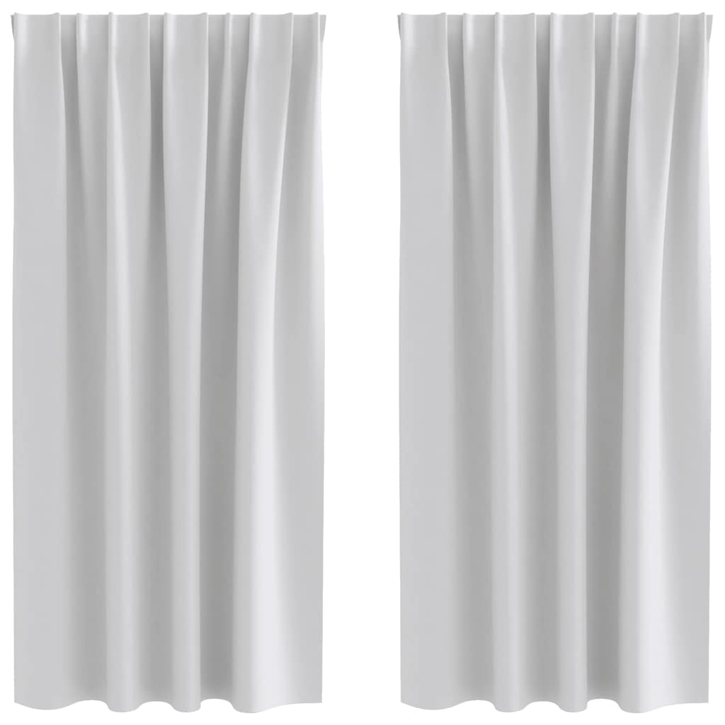 Zwart-out Gordijnen met Ringen 2 st Lichtgrijs 175 x 140 cm