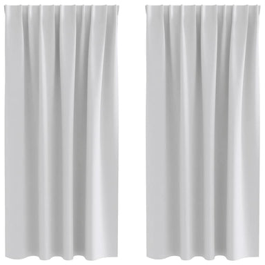 Zwart-out Gordijnen met Ringen 2 st Lichtgrijs 175 x 140 cm