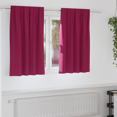 Zwart-out Gordijnen met Ringen 2 st Wijnrood 140 x 140 cm