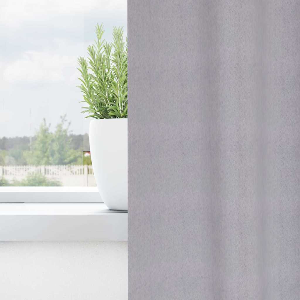 Zwart-out Gordijnen met Ringen 2 st Metaalgrijs 175 x 140 cm