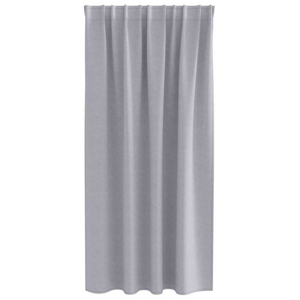 Zwart-out Gordijnen met Ringen 2 st Metaalgrijs 175 x 140 cm