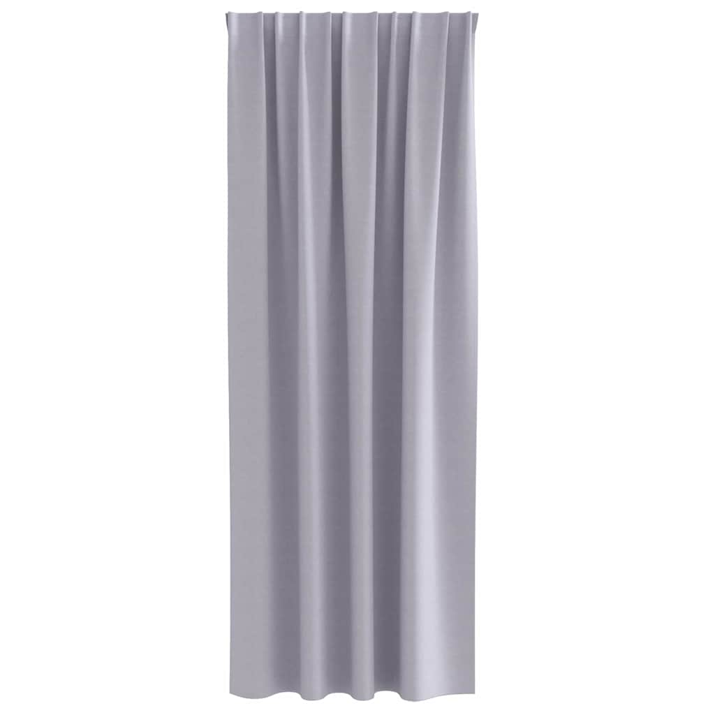 Zwart-out Gordijnen met Ringen 2 st Metaalgrijs 260 x 140 cm