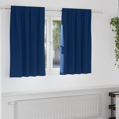 Zwart-out Gordijnen met Ringen 2 st Donkerblauw 140 x 140 cm