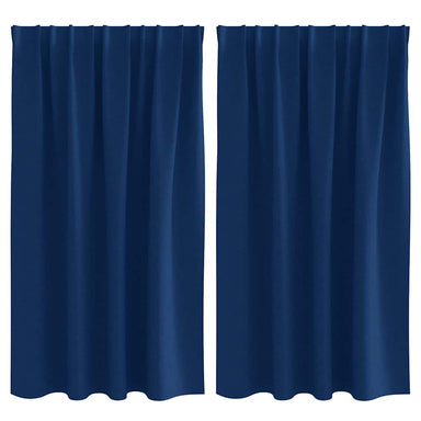 Zwart-out Gordijnen met Ringen 2 st Donkerblauw 140 x 140 cm