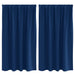 Zwart-out Gordijnen met Ringen 2 st Donkerblauw 140 x 140 cm