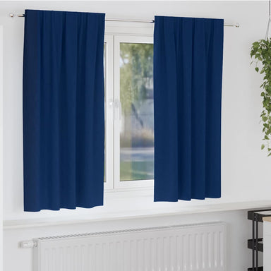 Zwart-out Gordijnen met Ringen 2 st Donkerblauw 175 x 140 cm