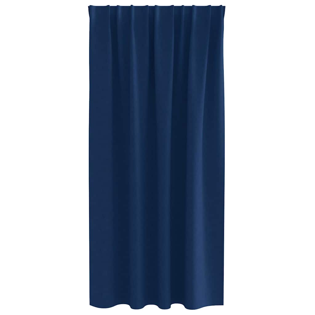Zwart-out Gordijnen met Ringen 2 st Donkerblauw 175 x 140 cm