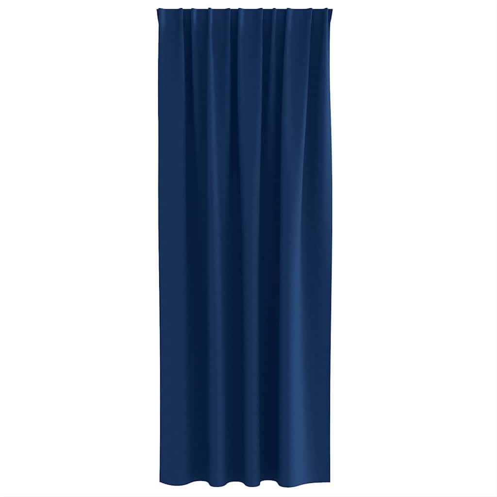 Zwart-out Gordijnen met Ringen 2 st Donkerblauw 225 x 140 cm