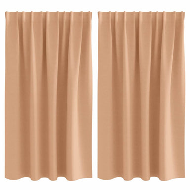 Zwart-out Gordijnen met Ringen 2 st Licht Bruin 140 x 140 cm