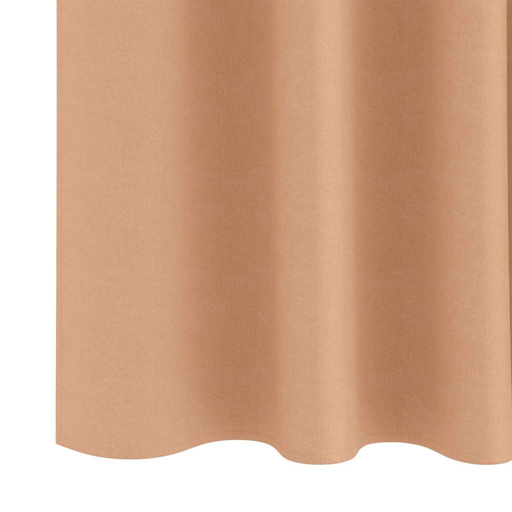 Zwart-out Gordijnen met Ringen 2 st Licht Bruin 245 x 140 cm