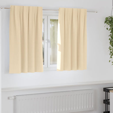 Zwart-out Gordijnen met Ringen 2 st Crème 140 x 140 cm