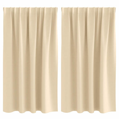 Zwart-out Gordijnen met Ringen 2 st Crème 140 x 140 cm