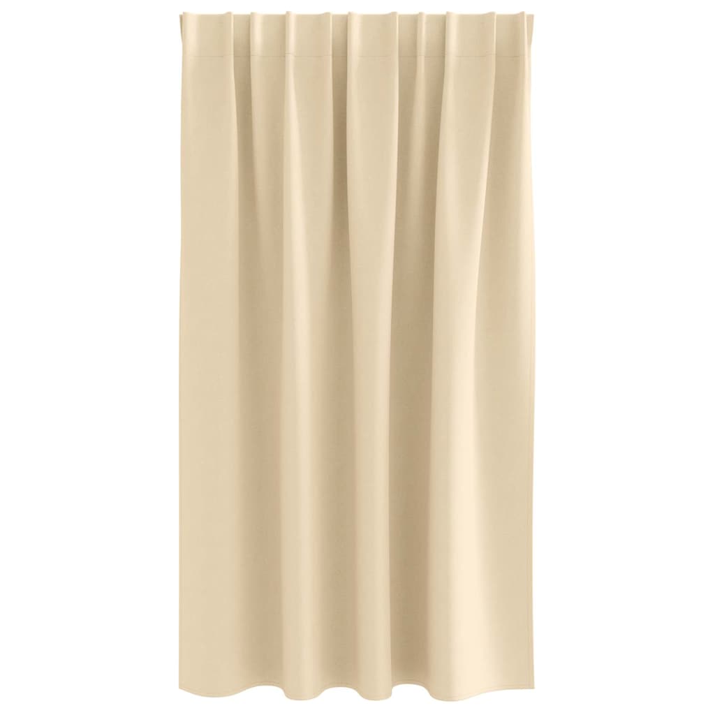 Zwart-out Gordijnen met Ringen 2 st Crème 140 x 140 cm