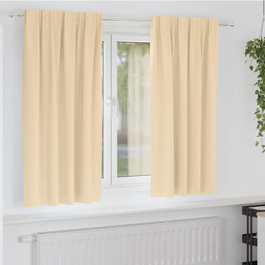 Zwart-out Gordijnen met Ringen 2 st Crème 175 x 140 cm