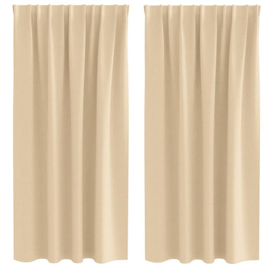 Zwart-out Gordijnen met Ringen 2 st Crème 175 x 140 cm