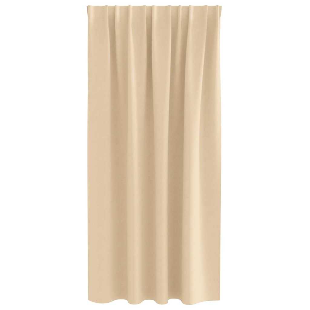 Zwart-out Gordijnen met Ringen 2 st Crème 175 x 140 cm