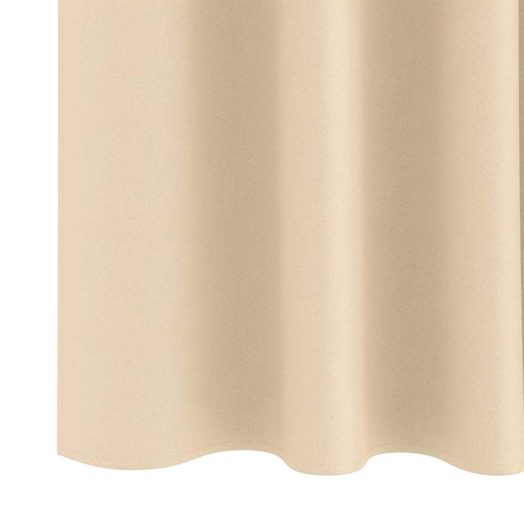 Zwart-out Gordijnen met Ringen 2 st Crème 245 x 140 cm