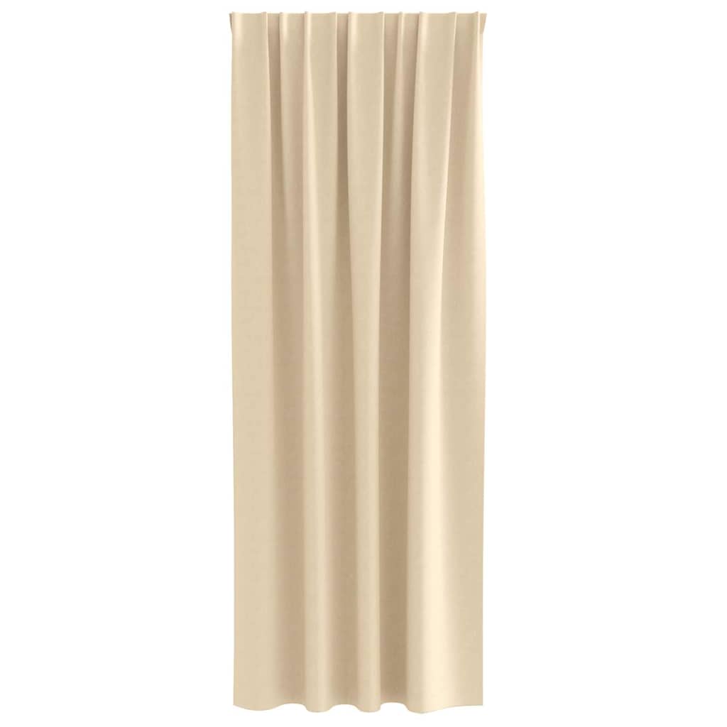 Zwart-out Gordijnen met Ringen 2 st Crème 260 x 140 cm